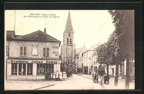 AK Brunoy, Rue Montmartel et Place de l`Église