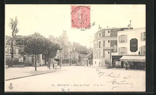 AK Brunoy, Rue du Pont, Strassenpartie