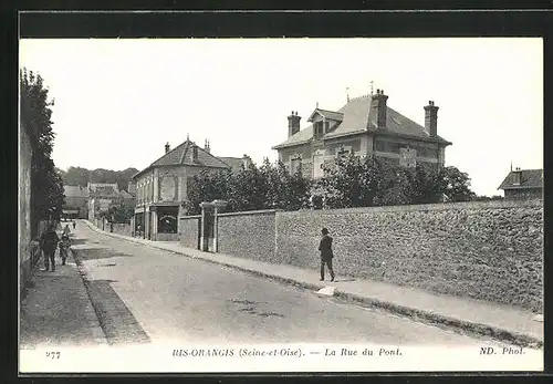 AK Ris-Orangis, La Rue du Pont, Strassenpartie