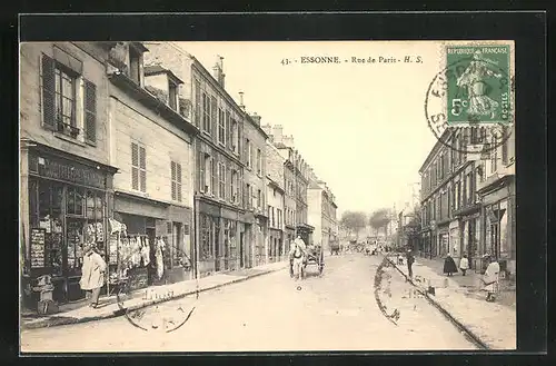 AK Essonne, Rue de Paris, Strassenpartie