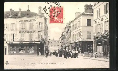 AK Corbeil, Rue Notre-Dame, Strassenpartie