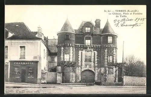AK Yerres, Le Château, Place et Fontaine du Taillis