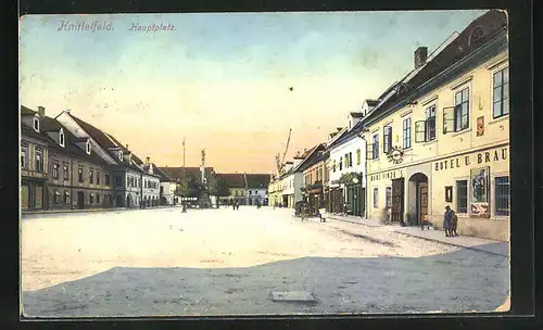 AK Knittelfeld, Hauptplatz mit Hotel Karl Finze