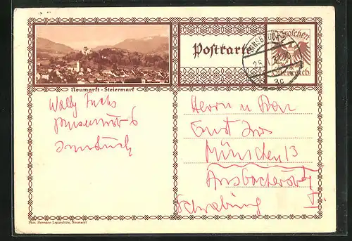 AK Neumarkt, Teilansicht, Ganzsache