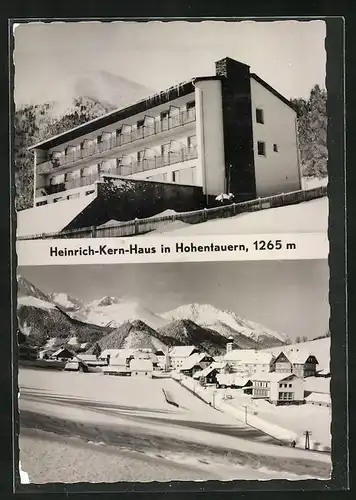 AK Hohentauern, Heinrich-Kern-Haus und Teilansicht im Winter