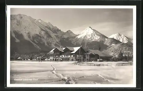 AK Schluxen, Gasthof im tiefen Schnee