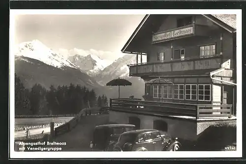 AK Mittersill, Alpengasthof Breitmoss am Passturm mit Venedigergruppe