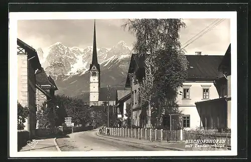 AK Bischofshofen, Ortsblick mit Tennengebirge