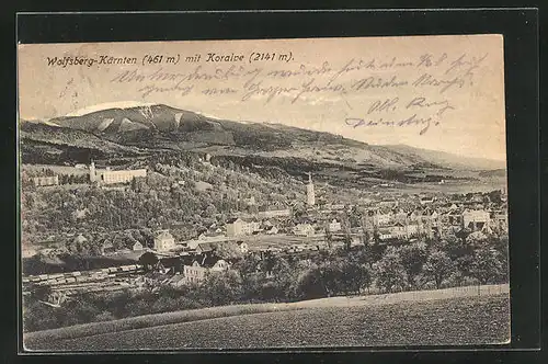 AK Wolfsberg, Ortsansicht gegen Koralpe