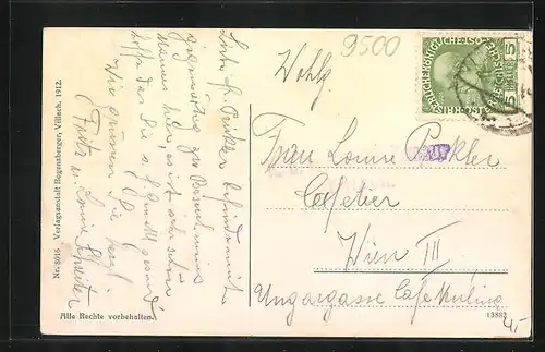 AK Villach, Ortsansicht gegen Lind mit Görlitzen