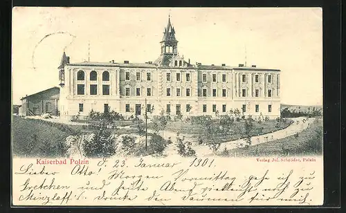 AK Polzin, Totalansicht des Kaiserbades