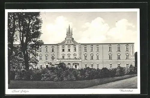 AK Polzin, Aussenansicht des Kaiserbad-Sanatoriums