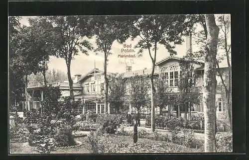 AK Polzin, Marienbad mit Gartenanlage