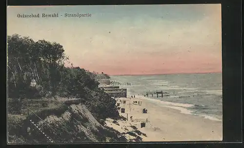 AK Rewahl, Strandpartie vom Deich aus