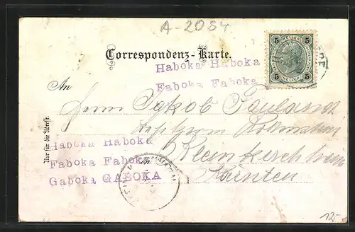 AK Haugsdorf, Strassenpartie mit Monument