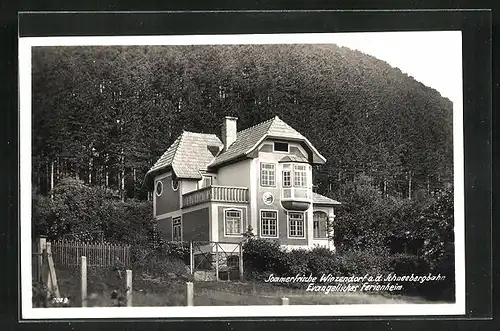 AK Winzendorf, Evangelisches Ferienheim an der Schneebergbahn