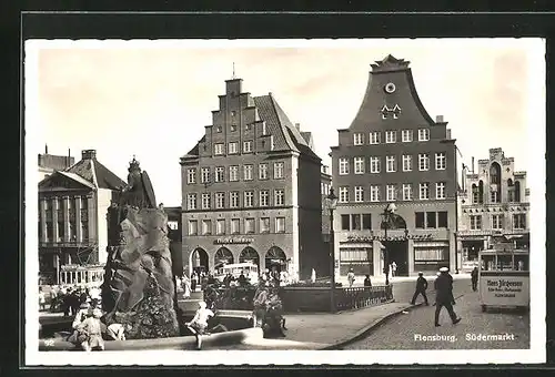 AK Flensburg, Südermarkt, Beamtenbank