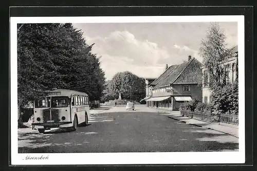 AK Ahrensbök, Bus auf Strassenpartie