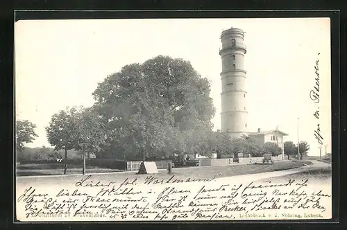 AK Travemünde, Leuchtturm zwischen Bäumen