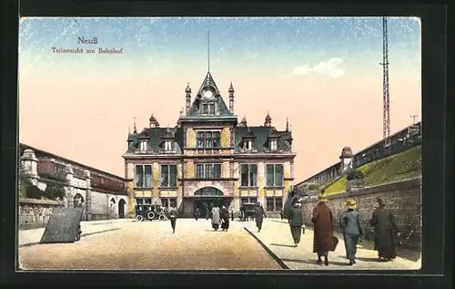 AK Neuss, Teilansicht vom Bahnhof