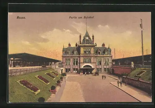 AK Neuss a. Rh., Partie am Bahnhof