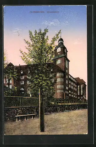 AK Flensburg, Ansicht des Gymnasiums