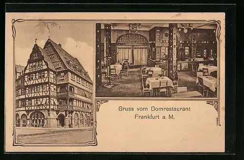 AK Frankfurt a. M., Domrestaurant, Innenansicht