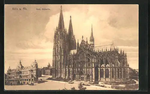 AK Köln am Rhein, Südseite vom Dom