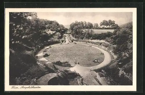 AK Trier a. Mosel, Amphitheater aus der Vogelschau