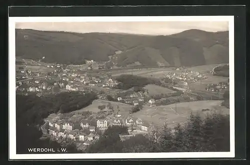 AK Werdohl i. W., Gesamtansicht aus der Vogelschau