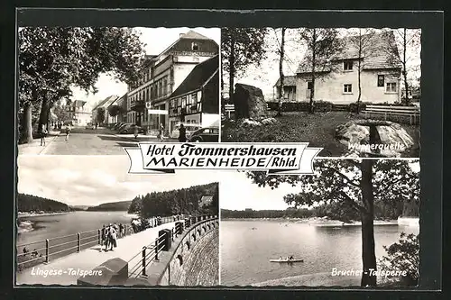 AK Marienheide, Hotel Trommershausen, Lingese-Talsperre, Wupperquelle, Brucher-Talsperre