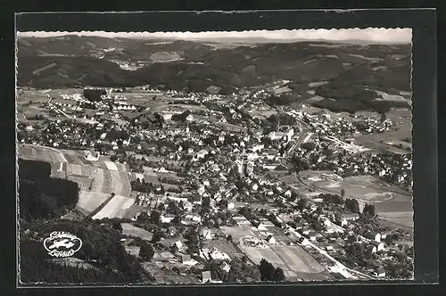 AK Bergneustadt, Totalansicht vom Flugzeug aus