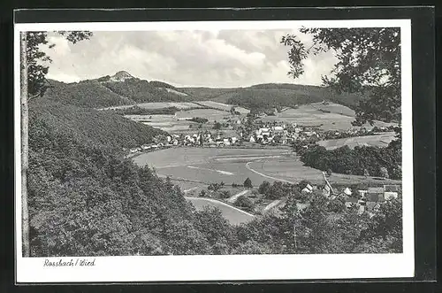 AK Rossbach /Wied, Totalansicht aus der Vogelschau