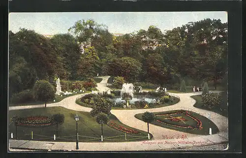 AK Wesel am Rhein, Anlagen am Kaiser Wilhelm-Denkmal