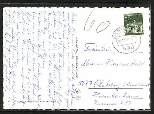 AK Werdohl-Pungelscheid im Sauerland, Totalansicht vom Flugzeug aus