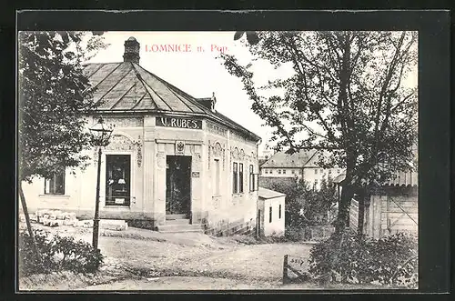 AK Lomnice n. Pop., Geschäft V. Rubes