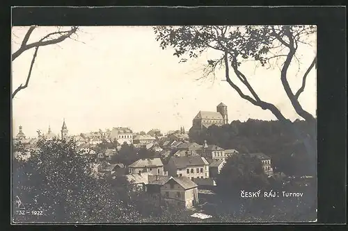 AK Turnau / Turnov, Ortsansicht aus der Vogelschau