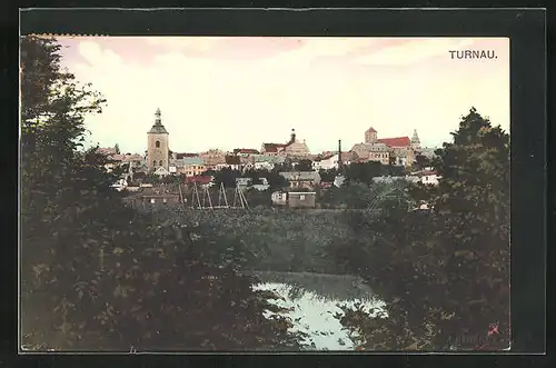 AK Turnau / Turnov, Ortsansicht aus der Ferne