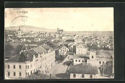 AK Turnau / Turnov, Ortsansicht aus der Vogelschau