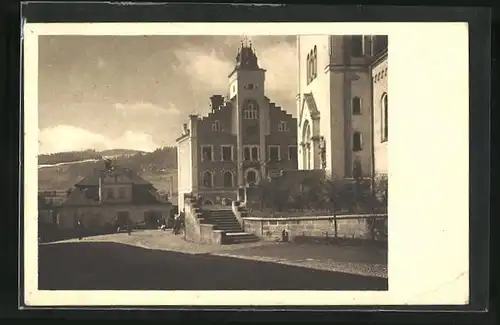 AK Semil / Semily, Radnice a Portàl Kostela