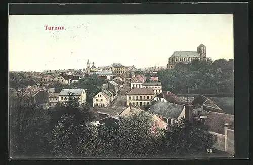 AK Turnau / Turnov, Ortsansicht aus der Vogelschau
