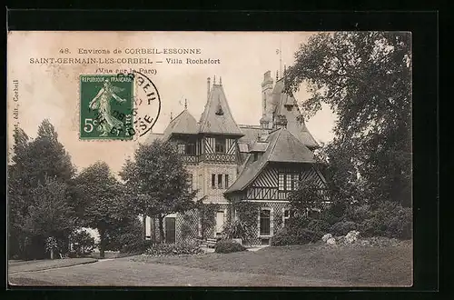 AK Saint-Germain-les-Corbeil, Villa Rochefort, vue sur le Parc