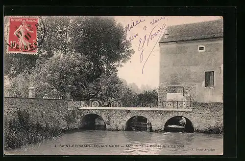 AK Saint-Germain-les-Arpajon, Moulin de la Boisselle, le pont