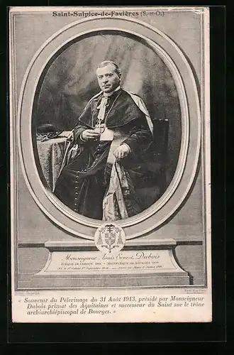 AK Saint-Sulpice-de-Faviéres, Monseigneur Louis Ernest Dubois, Portrait