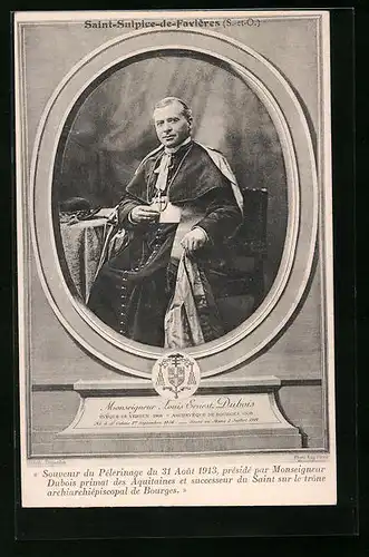 AK Saint-Sulpice-de-Faviéres, Monseigneur Louis Ernest Dubois, Portrait