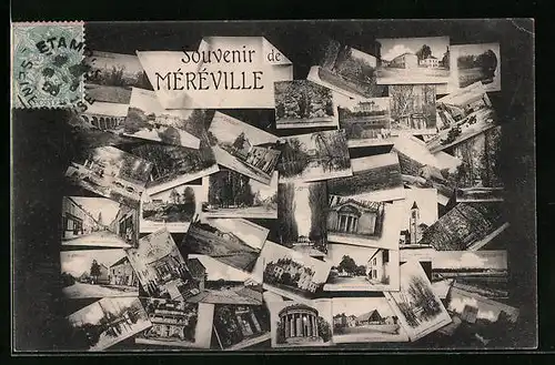 AK Méréville, verschiedene Ortsansichen