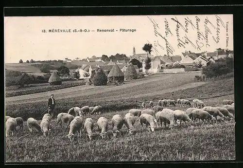 AK Méréville, Renonval, Paturage