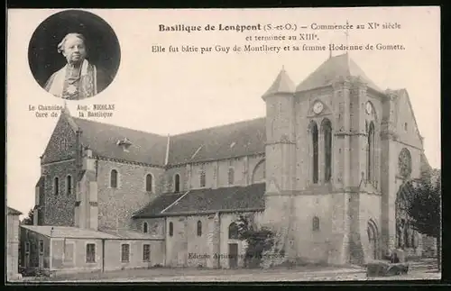 AK Longpont, Basilique, le Chanoine Aug. Nicolas