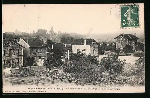 AK St-Michel-sur-Orge, Un coin de St-Michel et l`Abside de l`Eglise