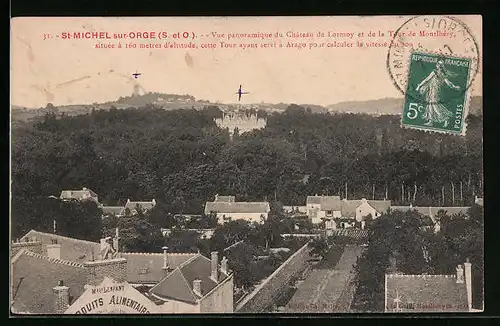 AK St-Michel-sur-Orge, Vue panoramique du Chateau de Lormoy